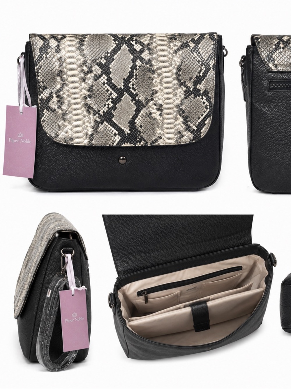 NWT Piper Noble Snake Print Laptop Messenger Bag | Fits Up to 15.6” Laptop